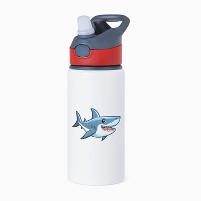 Hacebo® - Haaien waterfles met rietje rood - Haai - Dieren liefhebbers - Vis - dieren - water fles - 650ML