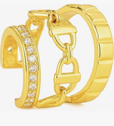 Ear cuff 3 rijen | goud gekleurd