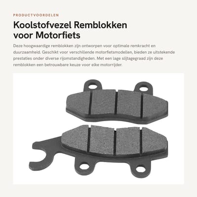 Dailygoods- Remblokken - Schijfremblokken - Koolstofvezel - Hoge duurzaamheid - Geschikt voor Kawasaki EX 250/300 - Goede hardheid/slijtvastheid - Remblokkenset