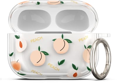 kwmobile Hoes compatibel met Apple Airpods Pro 3 Case - Zachte TPU beschermhoes - Cover in oudroze / transparant perziken design