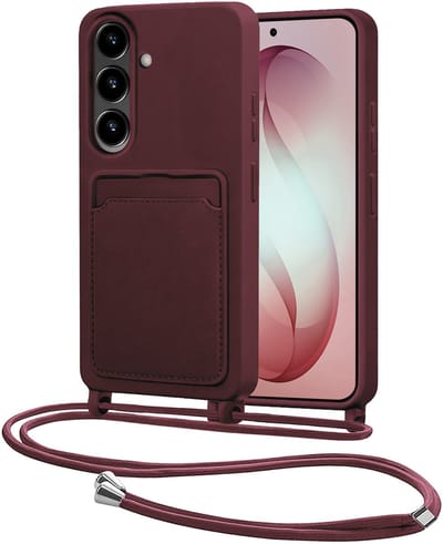 Hoes Geschikt voor Samsung S26 Met Telefoonkoord - Siliconen Hoesje Backcover Met Ketting - Aubergine