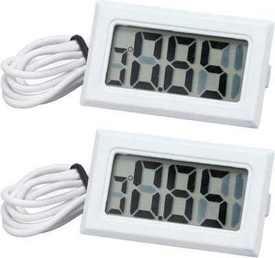 Digitale Thermometer met Probe voor Koelkast - 2 Stuks LCD Temperatuurmeter met Snelle Refresh Rate voor Nauwkeurige Temperatuurmeting