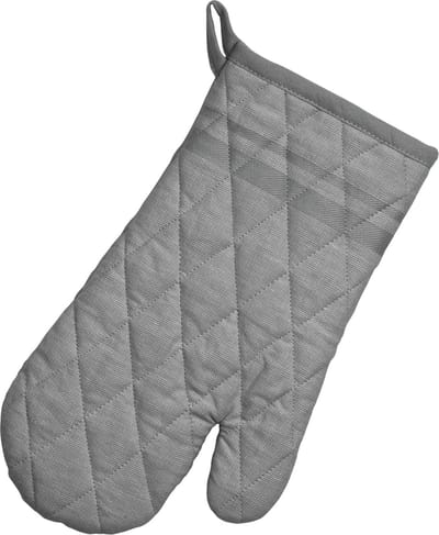 Ovenwant, Ovenhandschoen, Set van 4 Stuks, Katoen, Donker Grijs met Streep, 31 x 18 cm - Kela | Tia