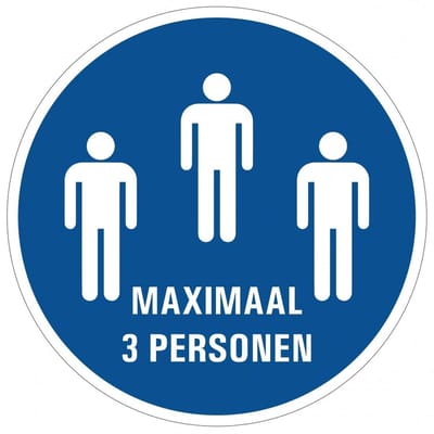 Maximaal 3 personen bord - kunststof 300 mm