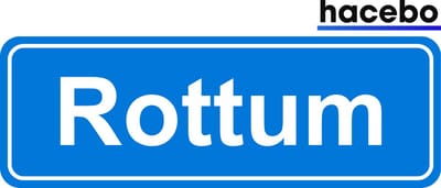 Hacebo - Plaatsnaam Sticker - 29x10 CM - Rottum sticker - Verkeersborden sticker - grappige cadeaus - Rottum