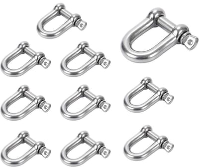 Set van 10 M6 D-Ring Links van RVS 304 voor Kettingen, Camping, Bevestigingen en Hijsen