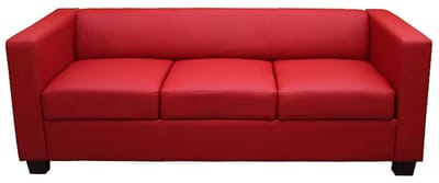 3-zits bank loungebank Lille ~ kunstleder, rood