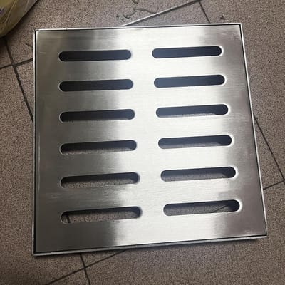 Afvoerkanaal Vierkant - Afvoer Rooste - Buiten Drainage - Roestvrij Staal - 15 x 15 cm - Zilver