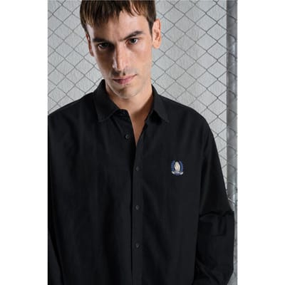 Heren Geborduurd Katoenen Poplin Shirt