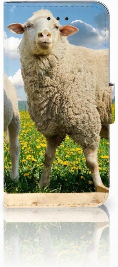Apple iPhone X | Xs Telefoonhoesje met Pasjes Schaap en Lammetje
