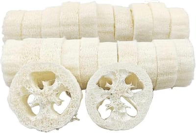 Natuurlijke Loofah Plakjes - Zeep Houders - Zeep Maken - Herbruikbaar en Dik - 25 Stuks - Beige