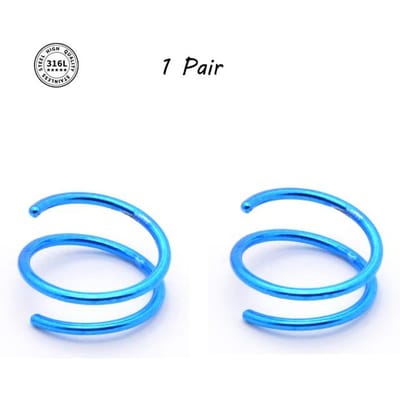 Dubbele Hoepel Neuspiercing Roestvrij Staal voor Enkele Piercing, Strakke Spiraal Neuspiercing 20G 8/10mm Dunne Neusringen Piercing Sieraden 0.8x10mm