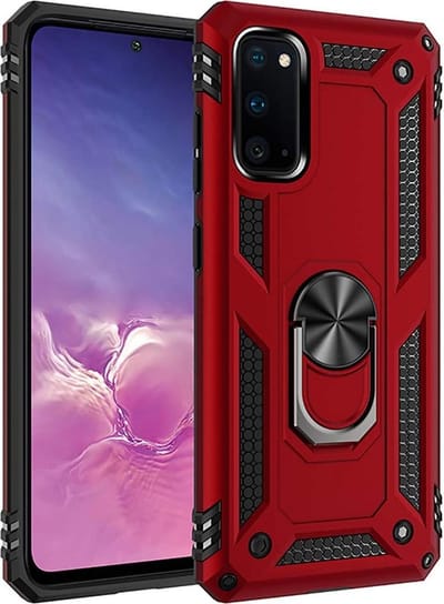 Hoesje Geschikt voor: Samsung Galaxy S20 Rugged Ring Armor schokbestendige rood