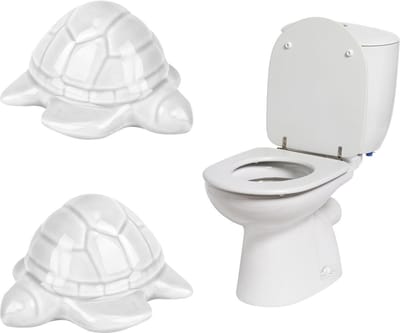 Cosensi- Toiletboltlid 2 Stuks - Decoratieve Toilet Accessoires - Keramisch - Zee Schildpad Motief - Eenvoudige Installatie - 7.5x7cm - Toiletdecoratie