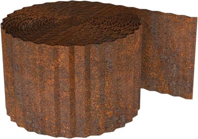 Tuinafscheiding Metaal - Flexibel Hekwerk - Tuinrand Creëren - Authentieke Roestuitstraling - 10 Meter Lengte - Roestkleur
