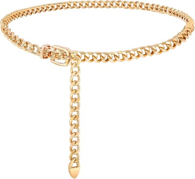 Riem - riem dames - belly chain - 1 stuks - buikketting - Broekriem - taille ketting - Tailleriem - Riemen Dames - heupketting - Link Kettingriem - chain belt - riem ketting -Kledingriem - verstelbare - dames riemen voor broek - Link - Goud