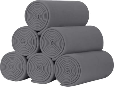 Set van 6 Fleece Dekens - Zacht, Warm en Veelzijdig - Grijs