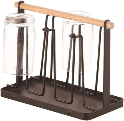 PromoHome Flessendroogrek - Metaal Design met 6 Plaatsen en Antislip Bescherming