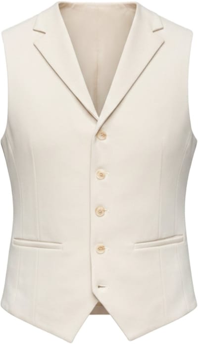 OMBRE Gilet - Slim Fit - Knopen - Effen Beige M