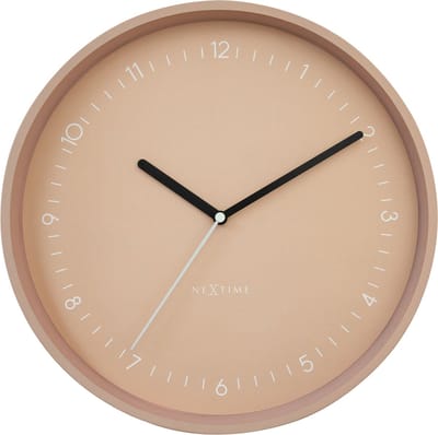 NeXtime Berlin – Wandklok – 30 cm – Aluminium – Roze – Stil