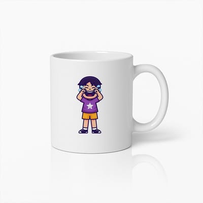 Huilende Jongen Cartoon Mok – Emotionele Kinder Koffiebeker Cadeau