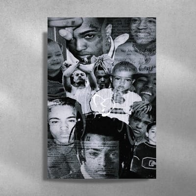 XXXTentacion - Luxe Metalen Poster - 40x60cm - wanddecoratie