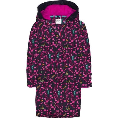 Mim-pi - Maat 98 - Meisjes Winterjas - Zwart met multicolor