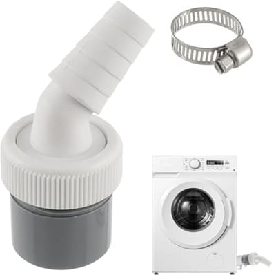 Afvoeradapter voor wasmachines - 1 1/4 inch aansluiting voor buis Ø 40 mm, ingang Ø 18-24 mm, met slangklem
