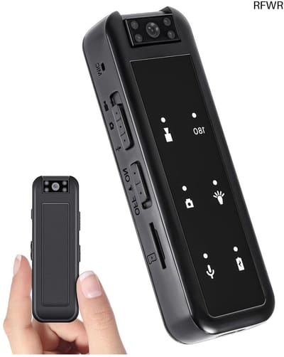 RFWR® 128 GB Mini Body Camera met Nachtzicht, 180° Draaibare Lens en 5 Uur Batterij