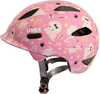 Fietshelm Kinderen - Lichtgewicht Helm - Veilig Fietsen - Individuele Maataanpassing - 50-54 cm - Roze Dino Mat