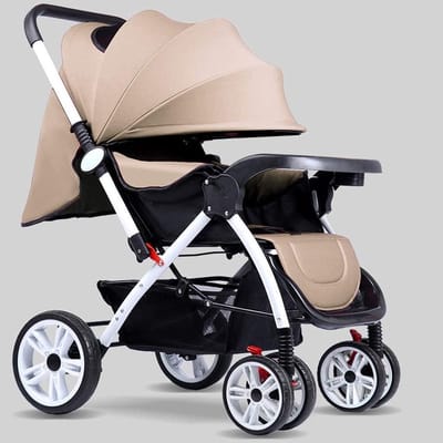 Multifunctionele Kinderwagen - Compacte Buggy - Comfortabel Reizen - Omkeerbare Zitting - 20.4 x 29.9 x 39.3 inch - Bruin