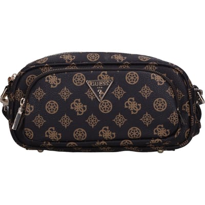 GUESS Schoudertas Power Play Camera Crossbody Mocha Logo Donkerbruin