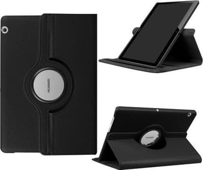 Coverup Tablethoes geschikt voor Huawei MediaPad T3 10 Hoesje - 360° Rotating Book Case - Zwart