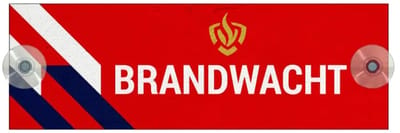 Brandwacht autobordje met boorgaten en zuignapjes | Forex Re materiaal | 21 x 7 cm