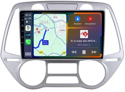 BG4U - Android Navigatie Radio geschikt voor Hyundai i20 2008-2012 Auto Climate Control met Draadloze Apple Carplay en Android Auto Draadloos