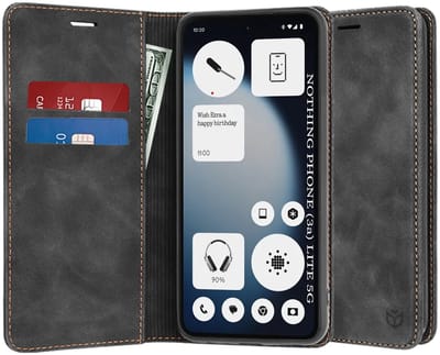 Hoesje geschikt voor Nothing Phone (3a) Lite - Techsuit Confy Book Wallet Case - Zwart