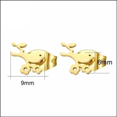 Aramat Jewels | Oorbellen | RVS Dieren Oorbellen Diverse Motieven - Dierenliefhebber Oorstekers | Vogel-9x6mm | |8mm | Staal | Kinderen, Volwassenen | Verkleurd niet