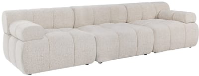 Vente-unique Modulaire vierzitsbank in gemêleerde beige stof FACIVIL