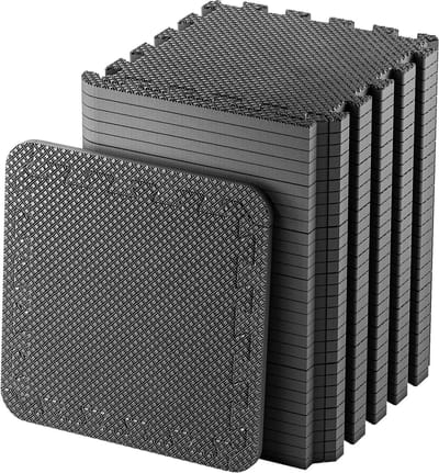 24 stuks Zwart EVA Gym Foam Mat 305 x 305 cm Antislip Puzzelvloertegels Thuis Training Garage