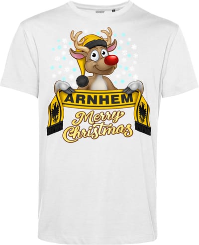 T-shirt Arnhem | Foute Kersttrui Dames Heren | Kerstcadeau | Vitesse supporter | Wit | maat XS