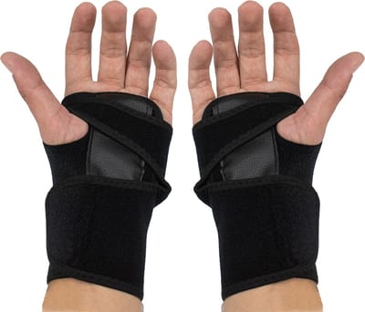 Faas Polsbrace Set - Links en Rechts - Universele Polssteun - Carpaal Tunnel Syndroom - Zwart