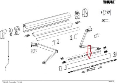Thule Lead Rail 5200 4.00 Wit