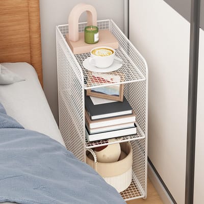 Opslagplank Metaal Zware Belasting Rek Zijplanken Tafel Einde Planken Houder voor Huishouden Slaapkamer
