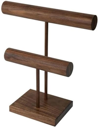 Sieradenhouder Stand - Armband Display - Winkelpresentatie - Walnoot Hout - Dubbele Rij - Natuurlijke Kleur