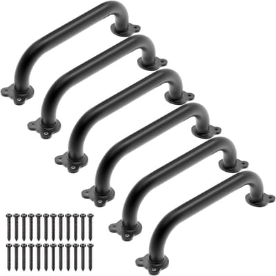 SnelShoppen - Handgreep Set 6 Stuks Zwart 30.5 cm voor Kinderen, Senioren en Gehandicapten - Veilige Klimgrepen voor Speeltoren, Badkamer, Toilet en D