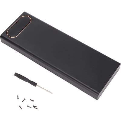 L10 22.5W 10x18650 Soldeervrije Batterij Opbergdoos LCD Display DIY Powerbank KitZwart