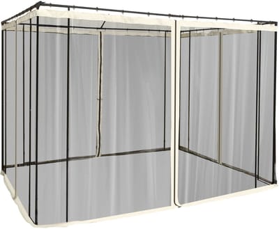 Outsunny-Gaasschermen voor tuinpaviljoen - Nylon - 302x207cm - Zwart