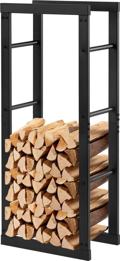 FIBILA Brandhoutrek Indoor Outdoor - Houtopslag - Hourek - Houtopslag binnen - Brandhoutrek buiten - Opslagstandaard - 100x40x25cm