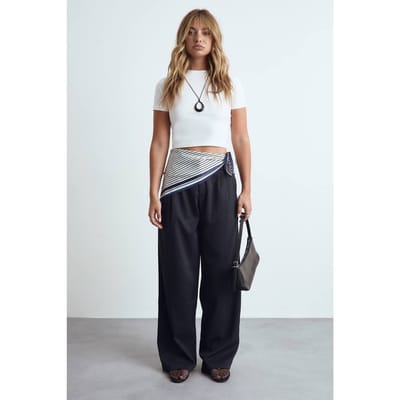 boohoo Op maat gemaakte rechte broek | Marineblauw | Maat: 36