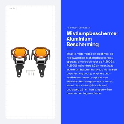 Dailygoods - Mistlampbeschermer - Aluminium - Bescherming voor motorfiets - Oranje - LED-mistlampafdekking - Geschikt voor R1200GS/R1250GS Adventure L...